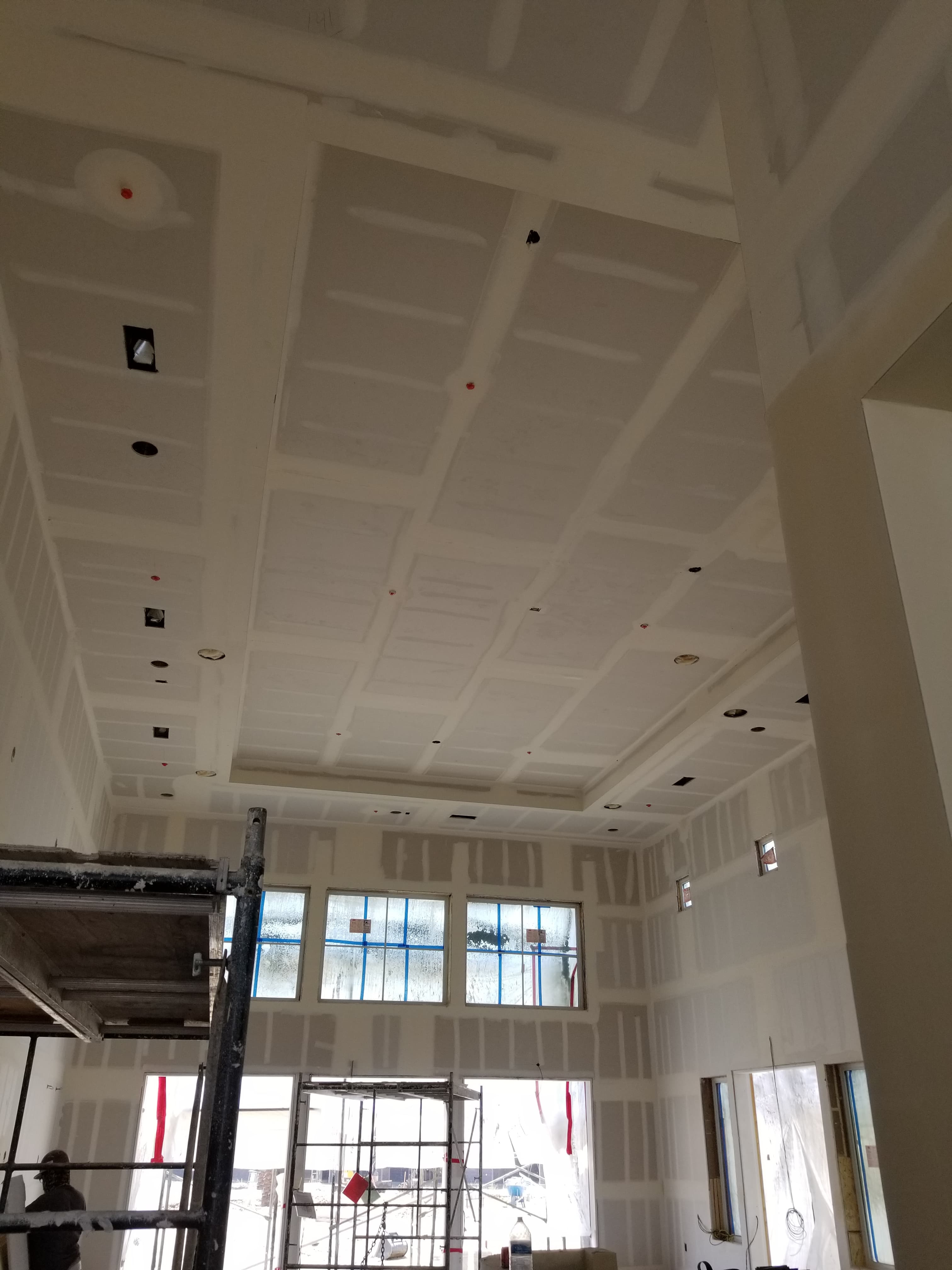 Ontario commercial interior tile prep with framing and substrate ready for installation